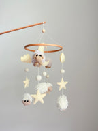 Sheep Baby Crib Mobile with Stars Crochet Mobile