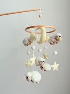 Sheep Baby Crib Mobile with Stars Crochet Mobile