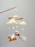 Sheep Baby Crib Mobile Mustard Yellow Mountain
