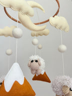 Sheep Baby Crib Mobile Mustard Yellow Mountain