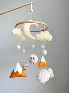 Sheep Baby Crib Mobile Mustard Yellow Mountain