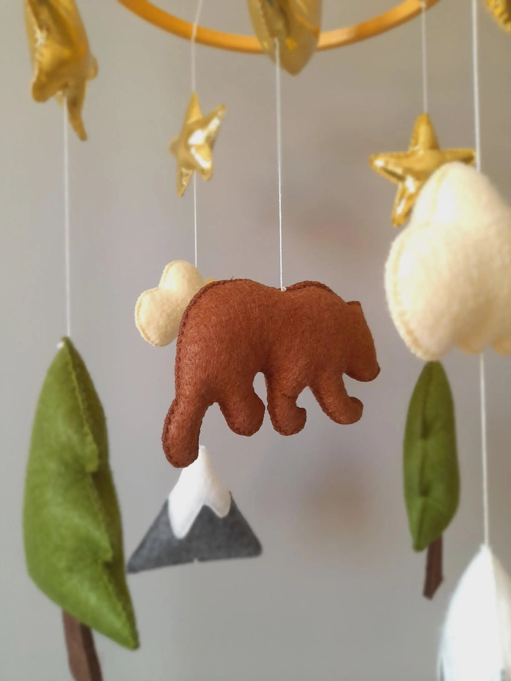 Bear Felt Baby Crib Mobile