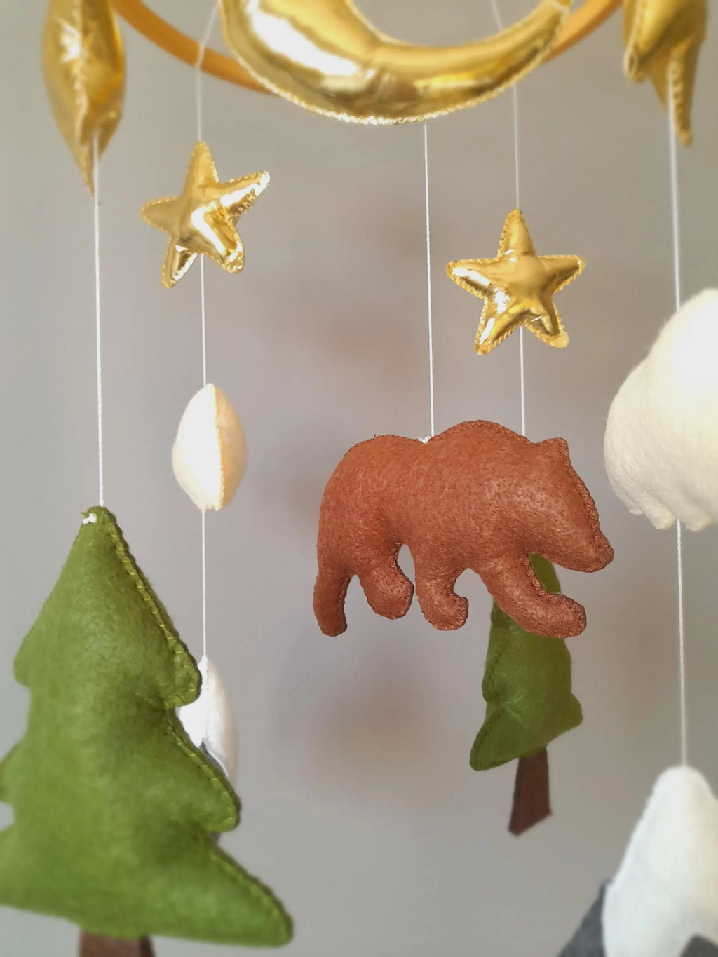 Bear Felt Baby Crib Mobile